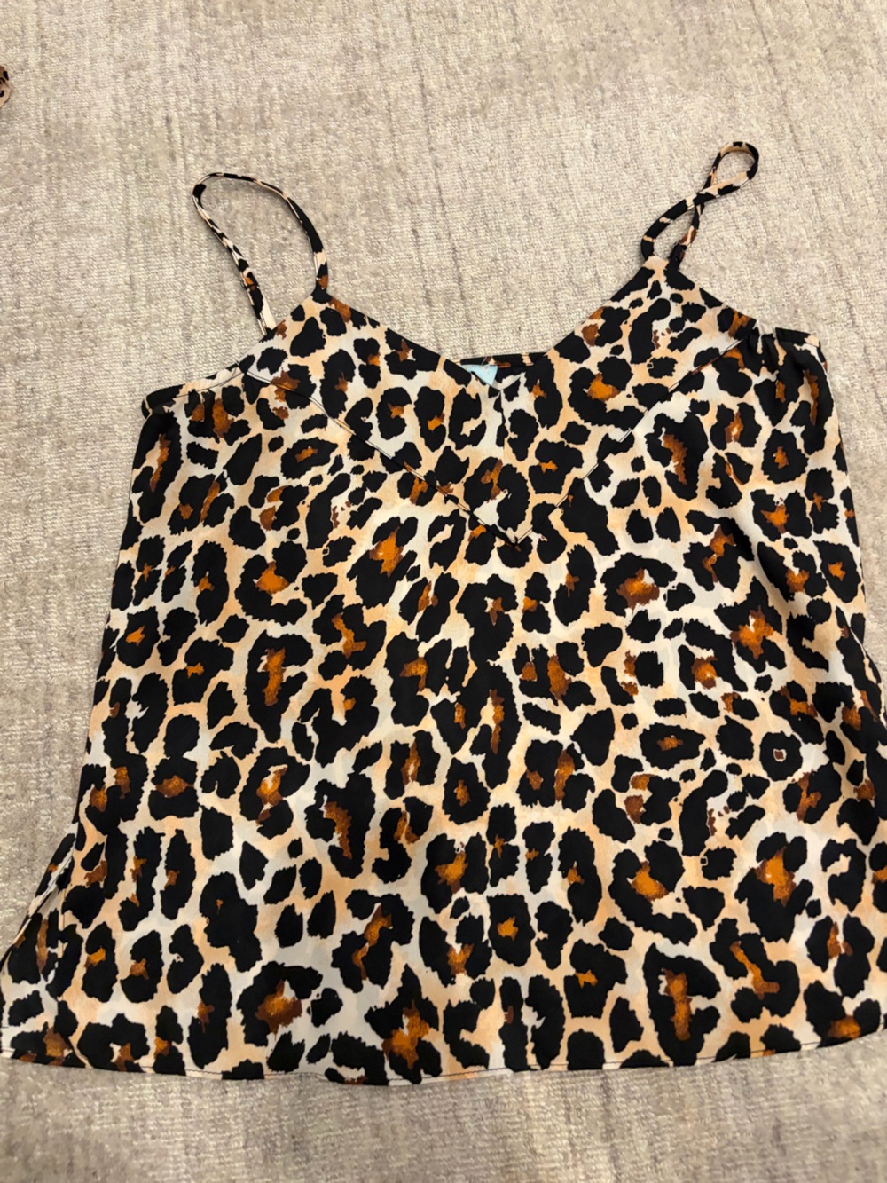 Veronica M Leopard Print Satin Cami - Black, Brown, Cream